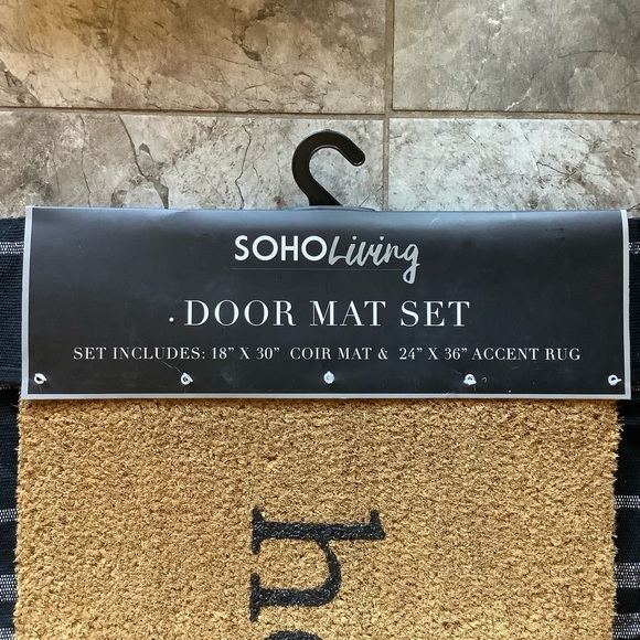 Soho Living 2 Piece Hello Coir Mat & Scatter Rug - Picture 3 of 4